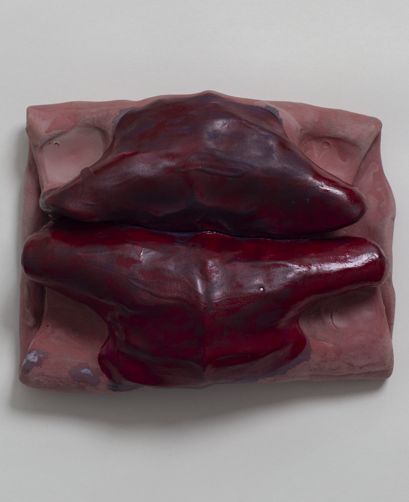 Artwork by Laura Mahnke - kiss me (blue lips red lacquer), 2025