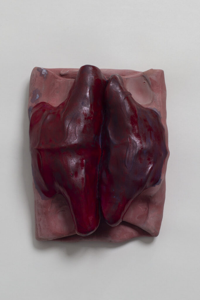 Artwork by Laura Mahnke - kiss me (blue lips red lacquer), 2025